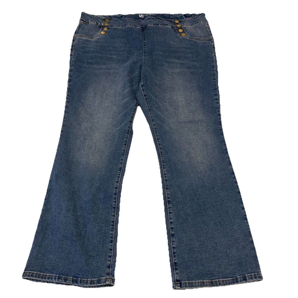 D2 Diane Gilman New Classic Stretch Bootcut Jeans 24W Dark Wash NWT